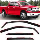 in Channel Window Visors Rain Guards for 2009-2018 Dodge Ram 1500 Crew Cab/Mega Cab,10-25 Ram 2500 3500 Crew Cab/Mega Cab,19-24 Ram 1500 Classic, 4PCS Window Vent Visors