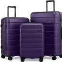 Coolife Luggage Set, 3 Piece Lightweight Durable Hardshell, Deep Purple
Upgraded Polycarbonate Shell Suitcase,360° Double Spinner Wheels,Expandable (20"Only),TSA Lock,Aluminum Handle,Nested Design