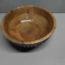 Decorative Bowl Mango Wood Pedestal Bowl Black Finish | Modern Table Centerpiece for Home & Kitchen | Versatile Catch-All Dish for Keys, Snacks, Decor & More(9" x 9" x 4")