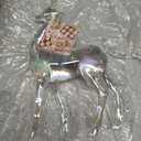 Shimmering design Colorful Acrylic Christmas Reindeer - Festive Holiday Tabletop Decoration for Home, Office, Party Animal Collectible Standing Christmas Home Decoration (Pink Colorful)