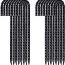 FEED GARDEN 12 Inch 16 Pack Rebar Stakes Heavy Duty J Hook, Galvanized Ground Stakes Tent Stakes Steel Ground Anchors, Chain Link Fence Stakes, Trampoline Stakes, Black