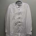 FAHIZO Men's White Tuxedo Shirt with Wing Collar, French Cuffs & Accessories (Medium)