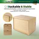 BAMOTTO CRAFTBAMBOO Large 14.6x10.2x9.6 Lidded Bamboo Storage Bins - Stackable with Handles, Box/Cube/Basket for Home Kitchen Office, Organize Tableware Toys Crafts Books
