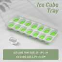 ChefAide Ice Cube Tray with Lid, 3 Pack 42 Cubes Durable Stackable Ice Cube Trays for Freezer with Removable Lids, Easy-Release Plastic & Silicone Ice Tray for Cocktail, Coffee