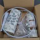 GOSO 2pcs Medium Lampshade Polyester Fiber Printing Plants Drum Lamp Shade For TableLamp,Floor Lamps,Diy Pendant Light,Wall Hanging,Spider Fitter 13 "Top x 13" Bottom x 10 "High, Assembly Required