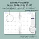 POPRUN 2026-2027 Monthly Planner, 8.25" x 11.75",16 Month Apr 2026-Jul 2027