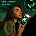 LONTECT for iPhone Air Case 3 in 1 Shockproof Heavy Duty Rugged Hard PC+Soft Silicone Full Body Protective Cover Girls Women Case for Apple iPhone 17 Air 2025, Glow in The Dark Lilac