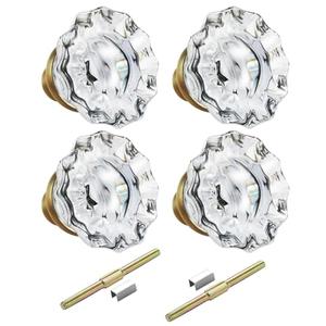 newliplace 2 Pack Mortise Lock Glass Door Knobs Replacement Set with Spindle, Antique Brass Crystal Door Knobs for Replacing Broken Old Vintage Lock Sets on Interior Door, Antique Brass Finish