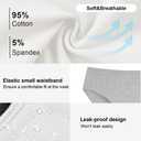Battewa Leak Proof Underwear for Women Incontinence Underwear Teens Ladies Cotton Leakproof Panties Bikini Absorbent 40ml,3Pack (3Color,Medium)