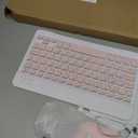 Rechargeable Bluetooth Keyboard and Mouse Combo for iPad, Ultra-Slim Portable Wireless Mouse Keyboard for iPad Pro Air Mini iPhone Samsung Tablet Cell Phone Android, iPadOS/iOS 13 and Above (Pink)