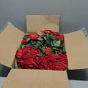Red Roses Artificial Flowers Bulk, 52Pcs Fake Roses Flower Arrangement, DIY Silk Flowers Roses Bouquet, Realistic Faux Artificial Roses for Valentine's Day Home Table Decor