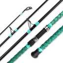 Surf Rod Saltwater 9ft- 4-Piece Carbon Fiber Surf Fishing Rods, Portable Travel Surf Spinning Rod with 20-40lb Power Green Blue, 12FT Surf Rod