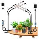 Wolezek Grow Lights for Indoor Plants, 2 Pack 6000K LED White Plant Grow Lights Indoor, Full Spectrum Grow Lamp with Clip, Auto ON & Off Timer 6/12/16H, 3 Modes, 5-Level Dimmable Brightness