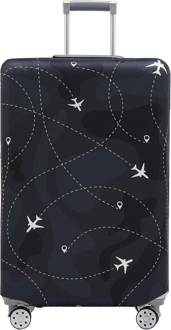 Travelkin Luggage Covers For Suitcase Tsa Approved,Suitcase Cover Protector Fit 18-32 Inch Luggage (XL for 29-32 Inch Luggage) (2-Air Line BLACK)