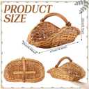 Remerry Wicker Gathering Basket with Handle Flower Picking Basket Handwoven Wicker Garden Trug for Picnic Countryside Gathering Vegetables Harvesting Storage(18.5 x 10 x 9 Inch, Light Brown)