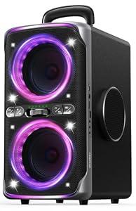 Party Bluetooth Speaker - 240W Peak Loud Speaker, Dazzling Light Show, Deep Bass, IPX4 Waterproof, 15H Battery, TWS Pairing, BT 5.3 Wireless, Portable for Home/Outdoor/Beach/Pool Party
