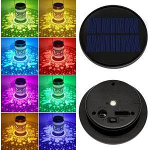 4 Pack Solar Lights Replacement Top Parts, 8 Colors Lantern Lid (Top 3.74 inch, Bottom 2.83 inch) 10 Lumens Lantern Lids Replacement Light for Hanging Solar Lanterns Outdoor Decorations Garden Patio