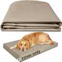 Zippered Faux Leather Dog Crate Cover Waterproof, Hairproof Wipeable, Easy-Clean Washable Pet Bed Liner
