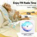 MICOCIOUS Bluetooth Portable Home CD Music Player with Remote Control, Timer, Built-in Speakers and LED Display - FM Radio Boombox (White)