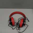 Over Ear Headphones Wired, AC01 Corded Stereo Headsets with Microphone Volume Control for Adults Teens Kids 3.5mm Jack for Chromebooks, Laptop, Computer, Tablets, Travel (Black Red)