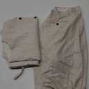 Tiefony Men's Linen 2 Piece Suit Slim Fit Wedding Groom Groomsmen Summer Vest Shorts Set, Large. Champagne