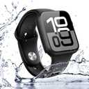 2 x Misxi [2 Pack] Waterproof Hard Case with Tempered Glass Compatible with Apple Watch Series 11 (2025) Series 10 46mm, Ultra-Thin Anti-Fall Protective Cover for iWatch Screen Protector, Matte Black