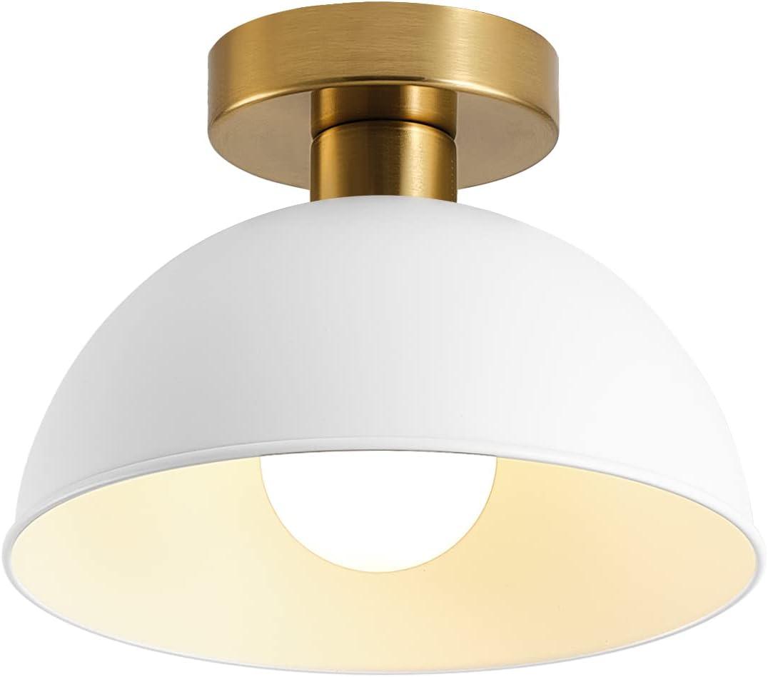Semi Flush Mount Ceiling Light, Modern Ceiling Light Fixture for Kitchen Island Dining Room Foyer Hallway Porch Barn Loft10in