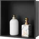 304 Stainless Steel Black Shower Niche, 12.6 x 12.6 x 4.9 in Recessed Bathroom Wall Niche, No Tile Needed Niche, In-Wall Storage Organizer for Bathroom, Kitchen