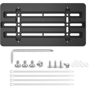 RED WOLF Front License Plate Bracket Holder Frame Tag Universal for Car Truck Van SUV with 6 Screws and Wrench Kit Black Easy Mount
