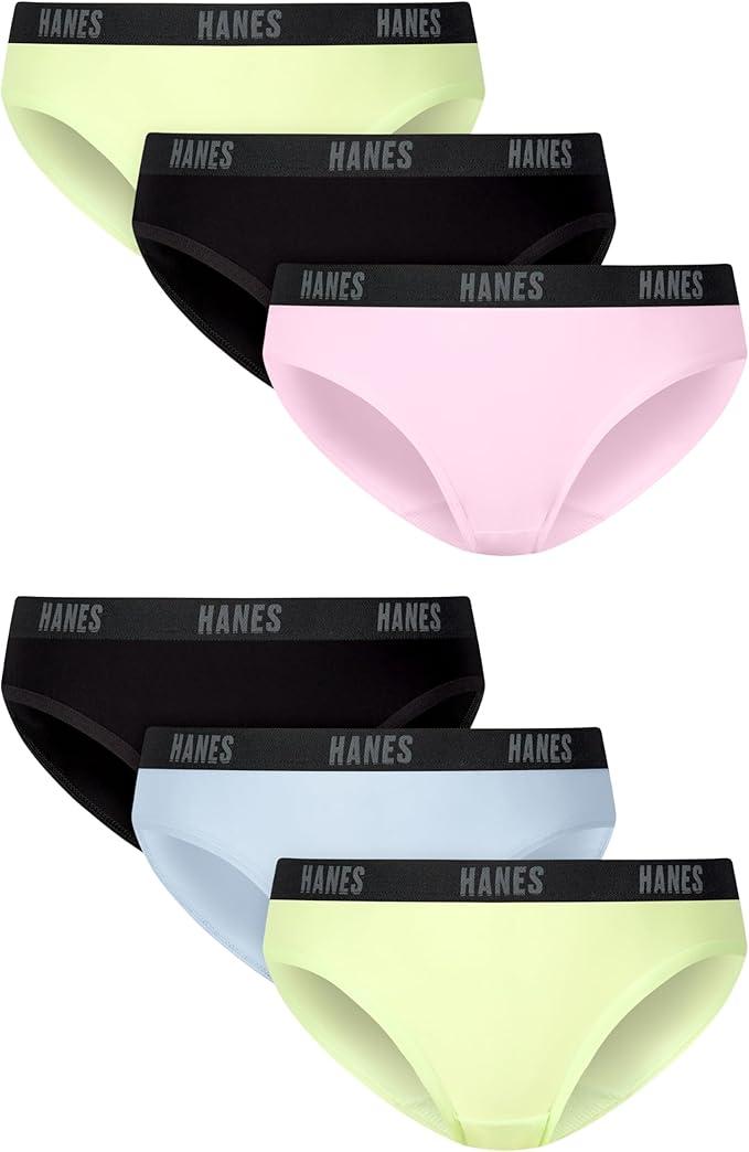 Hanes girls Underwear Hipsters Pack, Moves Lightweight Comfort X-temp Bikini Panties, Odor Control Size 16