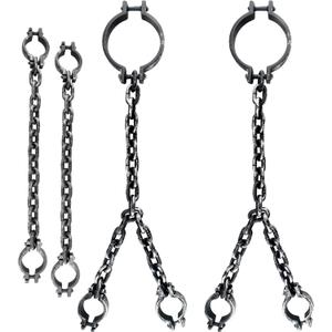 4 Pcs Halloween Plastic Chain Costume Prop Toy Large Plastic Prison Chain Link Handcuffs Headcuffs for Halloween Costume Party Prisoner Game Trick Props Haunted Home Cosplay