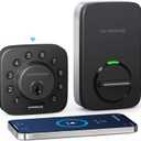ULTRALOQ U-Bolt WiFi Smart Lock with Door Sensor, Built in Wi-Fi Keypad Deadbolt Lock for Front Door, Remote Control, Auto-Lock, Compatible with Alexa, Google, SmartThings, Easy Install, Matte Black