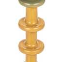 Bloomingville Enameled Decorative Metal Taper Candle Holder, Green, Tan and Pink