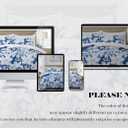 Floral Bedding Quilt Set Bedspread - Blue Floral Quilt Lightweight Reversible Dyed Oversized Bed Spread Coverlet with 2 Pillowsham for Home All Season Tropical Royal Luxury (King)