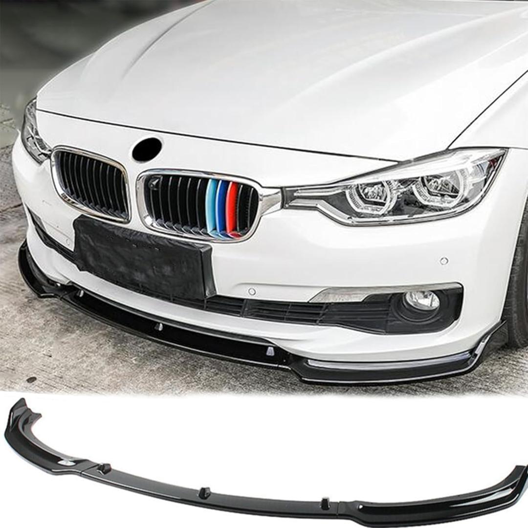 Front Bumper Lip Splitter Spoiler Compatible with 2012 2013 2014 2015 2016 2017 2018 BMW F30 F31 Base 328i 320i 328d 330e 330i 340i Accessories Gloss Black
