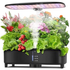 Sondiko Hydroponics Growing System Kit with Atomization Technology, Indoor Garden kit with 48W LED Grow Light, Quiet Water Pump, Automatic Timer, Height Adjustable, 5L Large Tank Plant Germination Kit (Lagre)