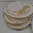 DI QIU REN 8PCS Cake Stand Set, Plastic Cupcake Stands with Gold Rim, Dessert Display Stands Set for Wedding Birthday Party Baby ShowerTea Party