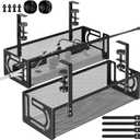 2 Pack Under Desk Cable Management Tray - Cable Organizer & Cord Raceway for Office & Home - No Drill Installation