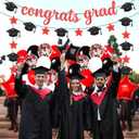 2 x KatchOn, Red and Black Grad Decoration 2025 set - Pack of 37 | Congrats Grad Banner for 2025 Graduation Party Decorations | Graduation Decorations 2025 Red