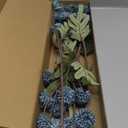 Floroom 5pcs Dusty Blue Faux Silk Mums Artificial Flowers, Bulk Fake Small Mini Chrysanthemums with Stems for DIY Slate Blue Wedding Centerpieces Floral Arrangements Vase Fillers Home Decorations