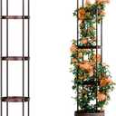 Idzo Trellis for Climbing Plants Outdoor, Garden Trellis Steel, Obelisk Design Hammer Stone Coated, 2025 Bronze Color, Vertical Support for Climbing Plants, Decorative for Outdoor & Indoor Use (Upgraded Metal_Bronze)