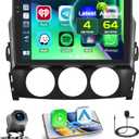 4+64GB Android 15 Car Stereo for Mazda MX-5 Miata 2006-2015 Wireless Carplay Android Auto, 9 Inch Incell Touch Screen Car Stereo with GPS, Backup Camera, Bluetooth, FM/RDS, EQ, WiFi, SWC