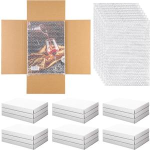 30 Pack Corrugated Comic Book Mailers with 30 Bubble Bags, Comic Book Shipping Box Easy Fold Cardboard Photo Box for Mailing Packaging, Height Adjustable (White,7.8 x 11 x 1.2 Inch)