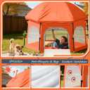 Baby Playpen with Canopy, Portable Outdoor & Indoor Baby Beach Tent for Babies and Toddlers, Foldable Play Yard with Mosquito Net, Travel Play Yard Includes Sand Stakes & Carry Bag