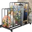 lukar Art Canvas Storage Rack with Wheels, Adjustable Art Storage Rack Metal Artwork Storage Stand for Canvas Boards, Drawing Board, Panels, Printed Matter, Paper Pad for Art Studios