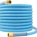 Fevone 50ft Lightweight Hybrid Polymer Garden Hose, Flexible Garden Hose, No Kinking Water Hose, 5/8 Inner Diameter Hose, 3/4 Brass Fittings