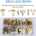 Picture Hangers, Picture Hanging Kit, 225pcs Heavy Duty Frame Hooks Hardware with Nails, Hanging Wire, Screw Eyes, D Ring and Sawtooth for Wall Mounting