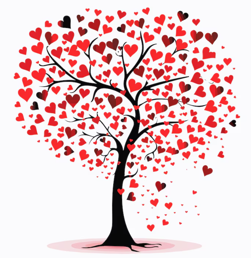 Trendy Wall Stickers Beautiful Love Heart Tree
