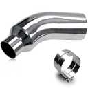 Exhaust Tip, 4 Inch (ID) Diesel Exhaust Elbow Tip with Clamp, 4 to 6 Inch Turn Down Exhaust Elbow Pipe, 4'' Inlet 6'' Outlet 23'' Long Chrome Polished Side Exit Exhaust Tip for Pickup Truck Car