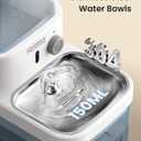 Wastewater Separation Cat Water Fountain No Filter, Stainless Steel Pet Water Fountain with Radar Sensing, Wireless Cat Fountains for Drinking, No Pump, Totally 5.7L, 30db Low Noise